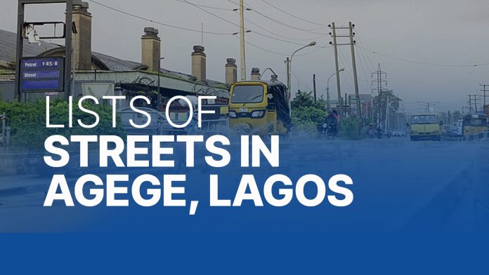 Lists of Streets in Agege, Lagos